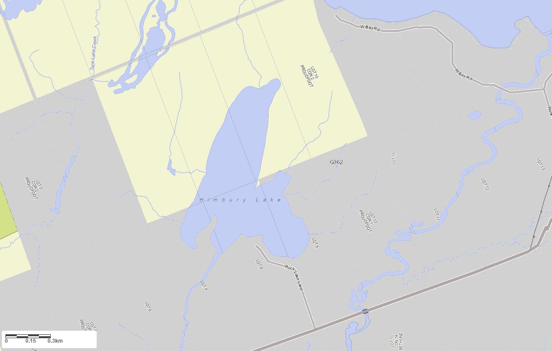 Crown Land Map of Himbury Lake in Municipality of Kearney and the District of Parry Sound